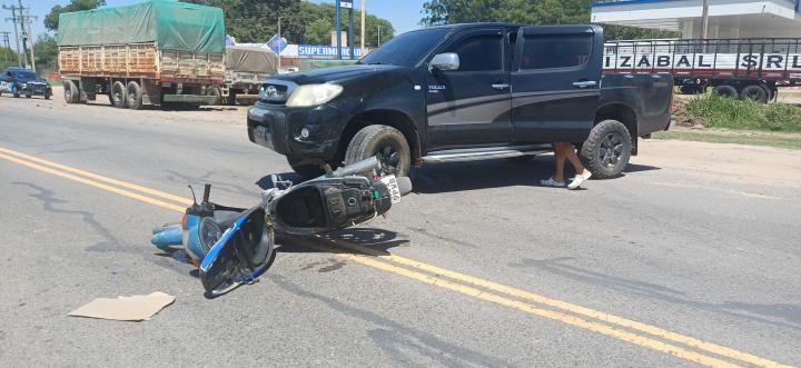 San Javier: Una mujer herida en un choque entre una camioneta y una moto