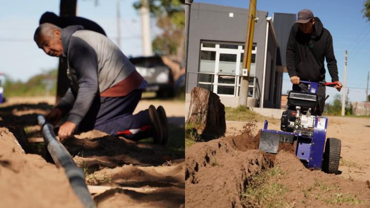 Comenzó el tendido de la red de agua potable en barrios del sur de Santa Rosa de Calchines