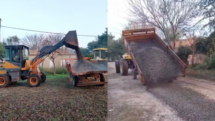 Avanza el ripiado de calles en Colonia Teresa sin costo para vecinos