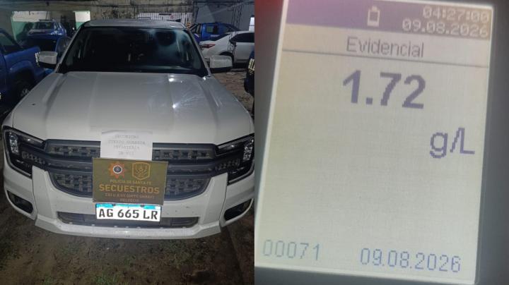 Helvecia: les retuvieron la camioneta por tener el triple de alcohol permitido en sangre
