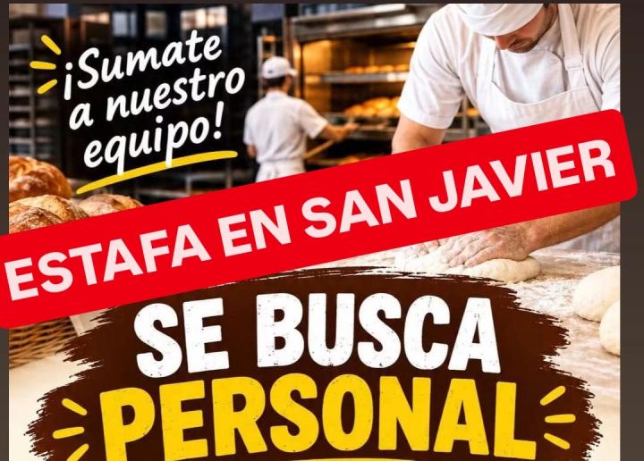 Alertan a vecinos de San Javier y zona por estafa con ofrecimiento laboral en panadería