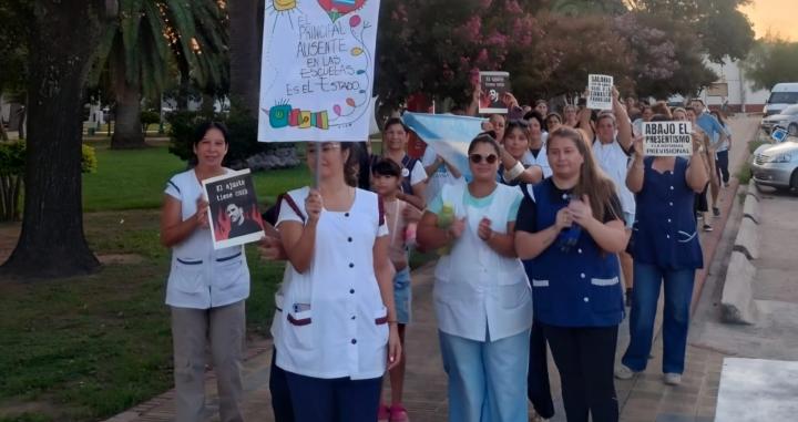 Docentes autoconvocados se manifestaron en San Javier