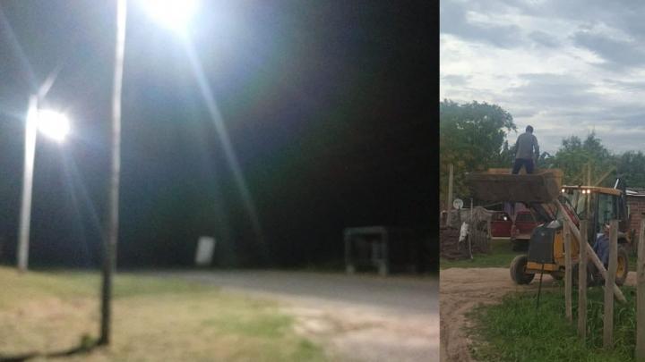 Saladero: instalaron nueva luminaria en la garita de colectivos