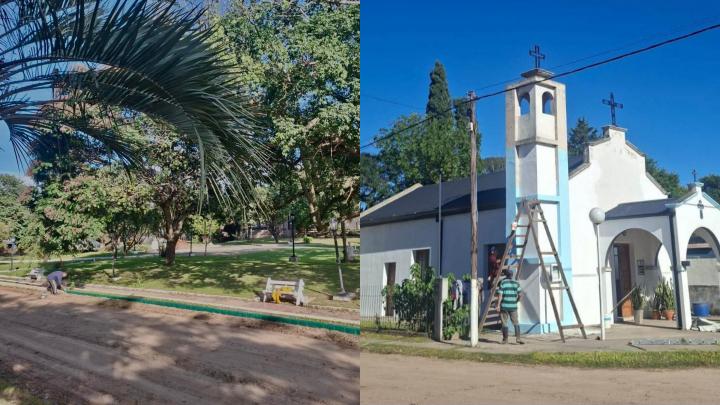 Avanzan trabajos de mantenimiento en la capilla y la plaza de Saladero