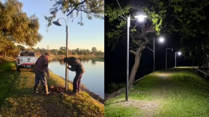 Saladero Cabal incorporó nuevas luminarias en la defensa del sector este
