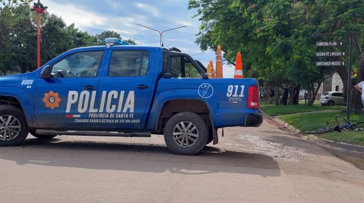 San Javier: Accidente entre auto y bicicleta en la esquina del hospital 