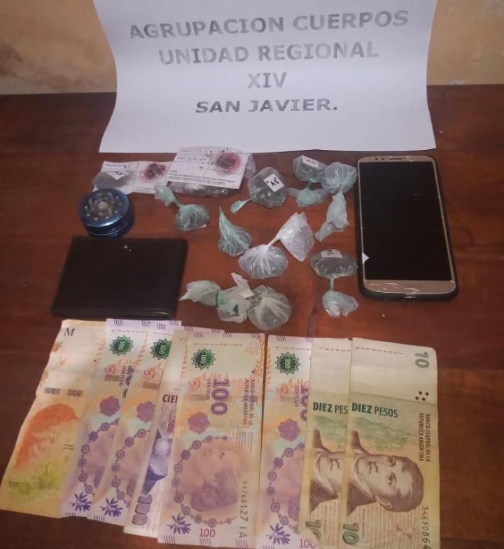 Dos jóvenes de San Javier fueron detenidos con 11 envoltorios de marihuana