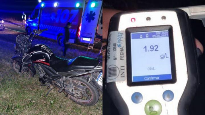 Saladero: Venía en moto ebrio, perdió el control y se cayo a un desagüe 