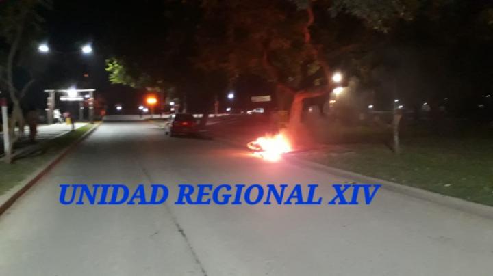 Se le incendió la moto en el acceso norte a San Javier
