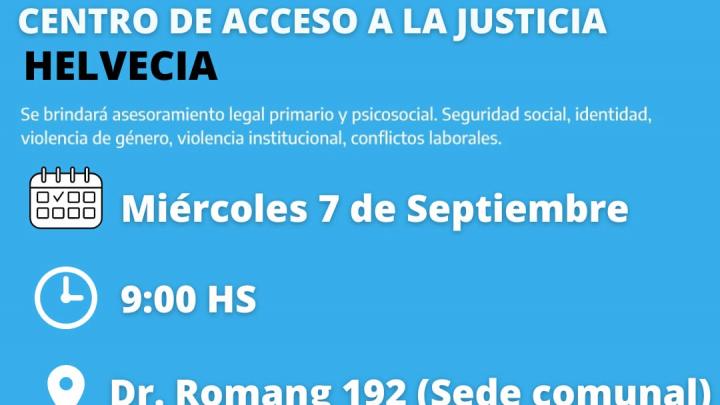 Helvecia: El miércoles 7 se brindará asesoramiento legal como parte del programa 