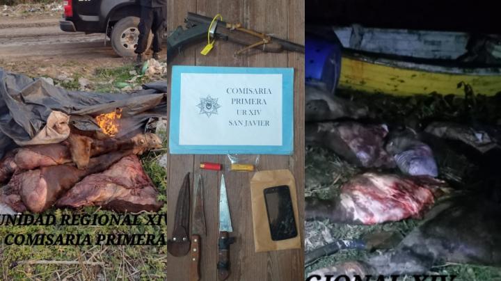 San Javier: Venían con carne de la isla y los encontró la policía 