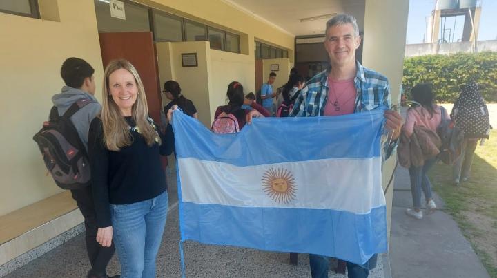 Helvecia: Carlos Kaufmann visitó la Escuela Aurelia Bode de Caballero Martín de Colonia Norte