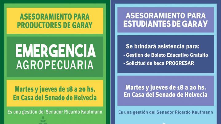 Garay:  el Senador Kaufmann auspicia atención y asesoría para pobladores del departamento