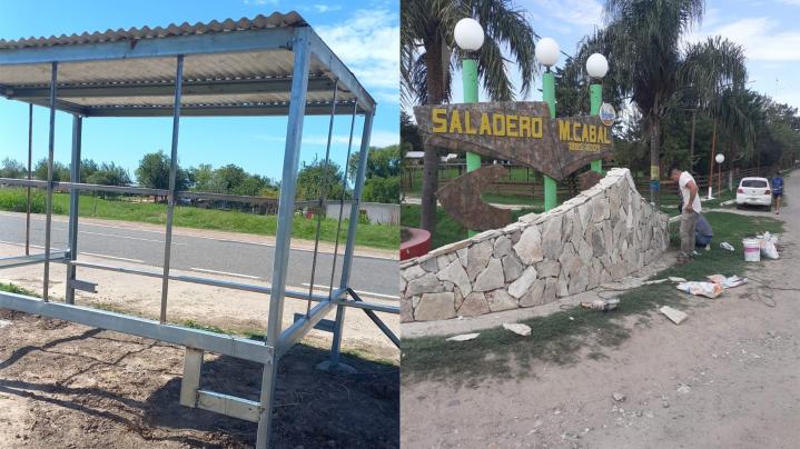 Saladero: Nueva garita sobre la Ruta 1 y obras de revestimiento para el acceso a la localidad