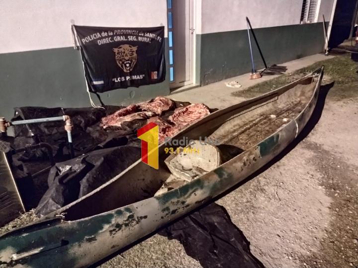 San Javier: encontraron una piragua con más de 250 kilos de carne