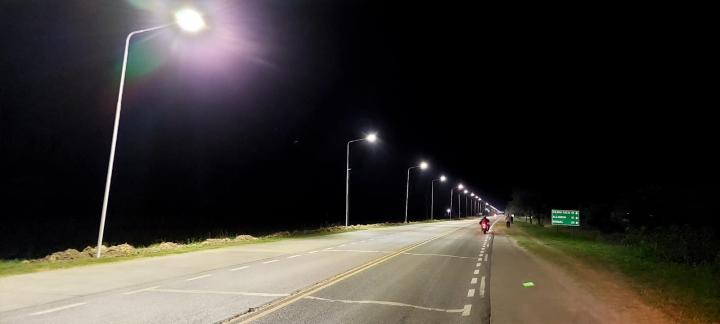 San Javier: la municipalidad completó 3 kilómetros de iluminación LED en la zona norte de la ruta 