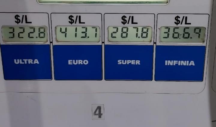 San Javier: el gas oil premiun ya está por encima de los $400 en la YPF