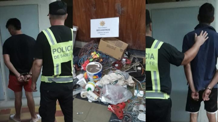 La policía de Helvecia atrapó a dos ladrones y recuperó elementos robados 