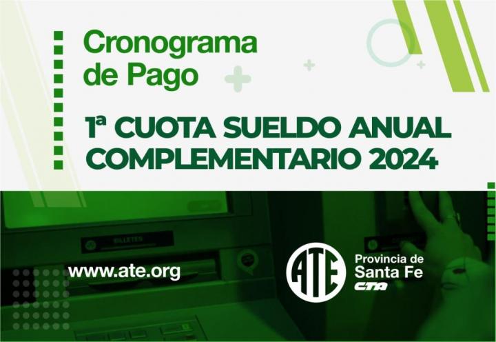 Cronograma de pago de la primera cuota del sueldo anual complementario (SAC)