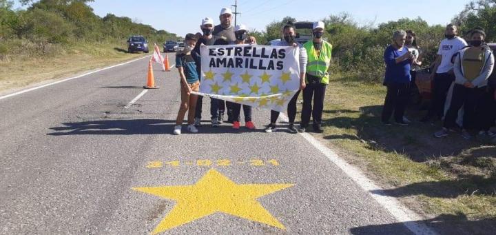 San Javier: Dos nuevas estrellas amarillas pintadas en Ruta N°39 y Ruta N°1 