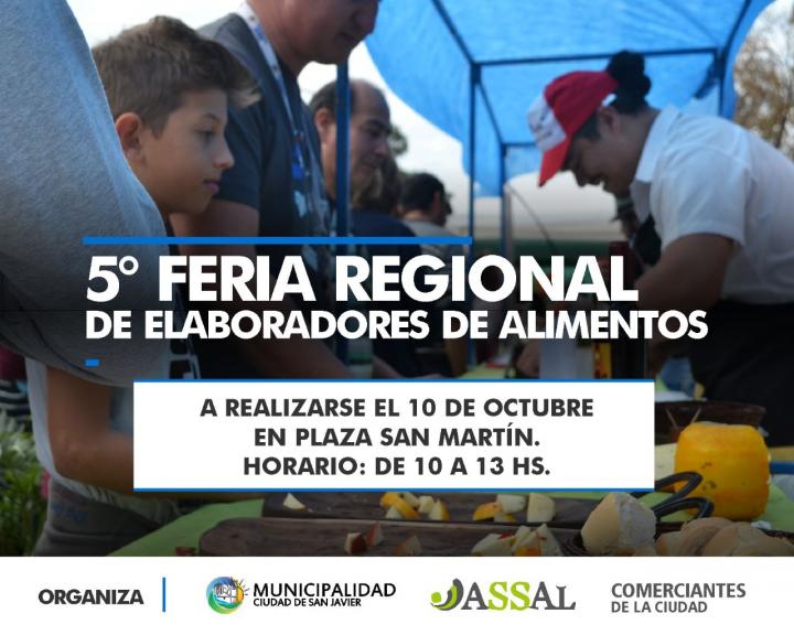 Este domingo se hará la 5° Feria de Elaboradores de Alimentos en San Javier 